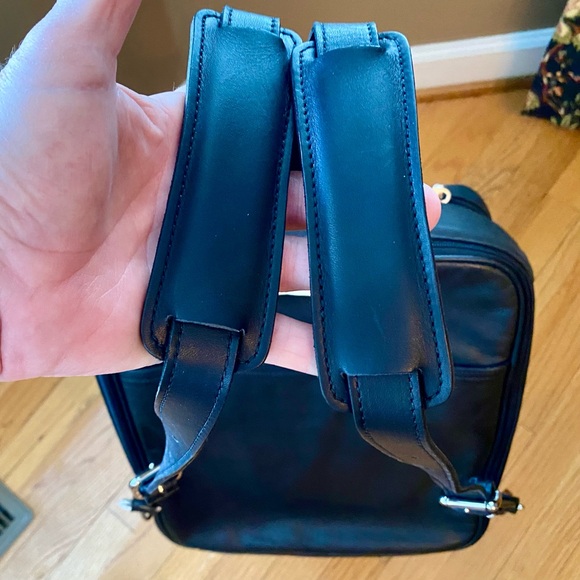 NWT Cole Haan Genuine Black Leather Computer Brief/Backpack - Picture 8 of 12